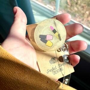 Beauty Nail Polish Lipstick Handmade Resin Badge Reel